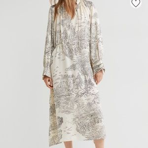 Never worn/New with tags NWT H&M Silky Cream patterned calf-length dress